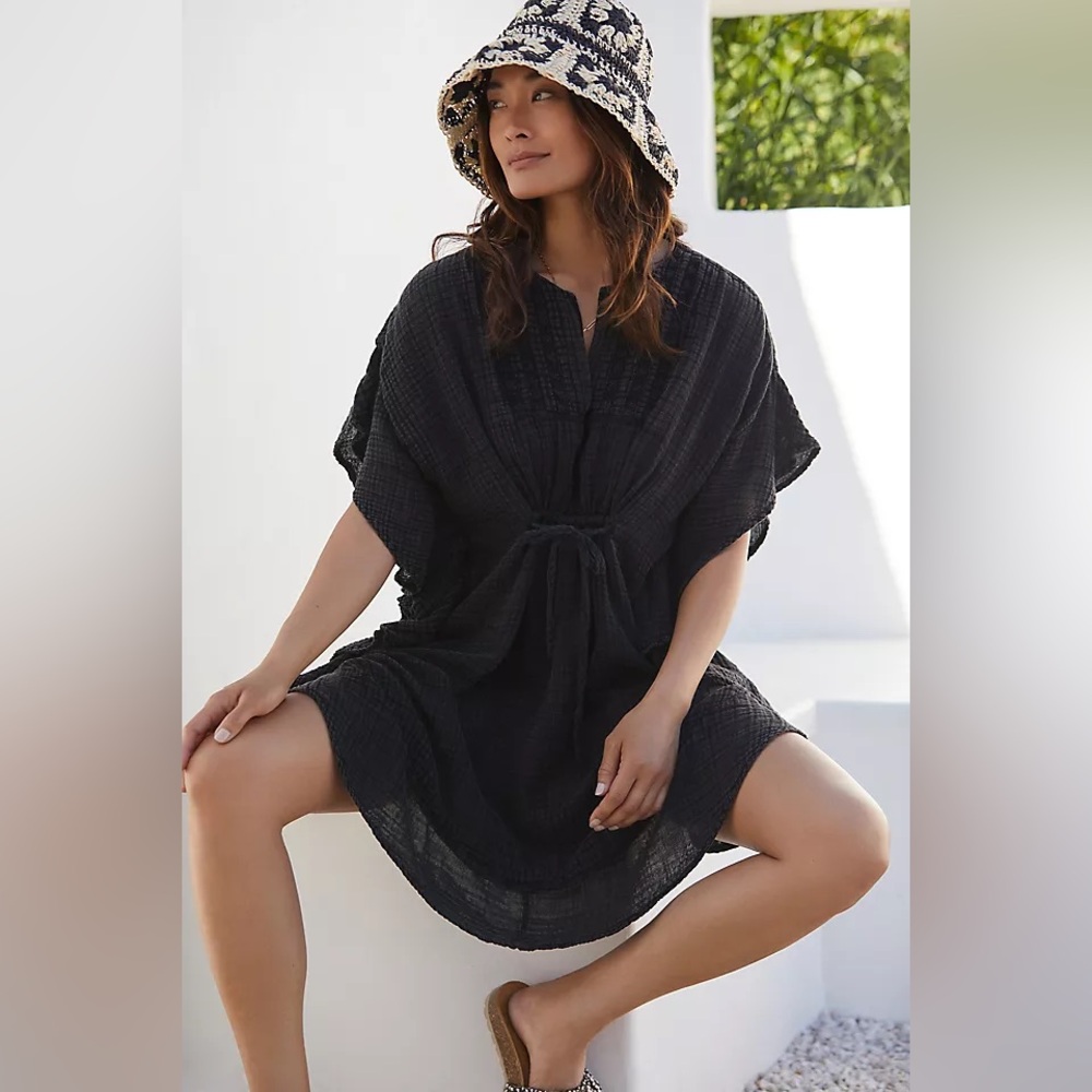 🏝️ NWOT Anthropologie The Liliana Ruffle Sleeve Swim Cover Up